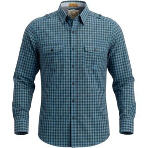 Sovereign Code Mens Blue Brown Gingham Button Down Shirt M A-SCW808 Epaulets